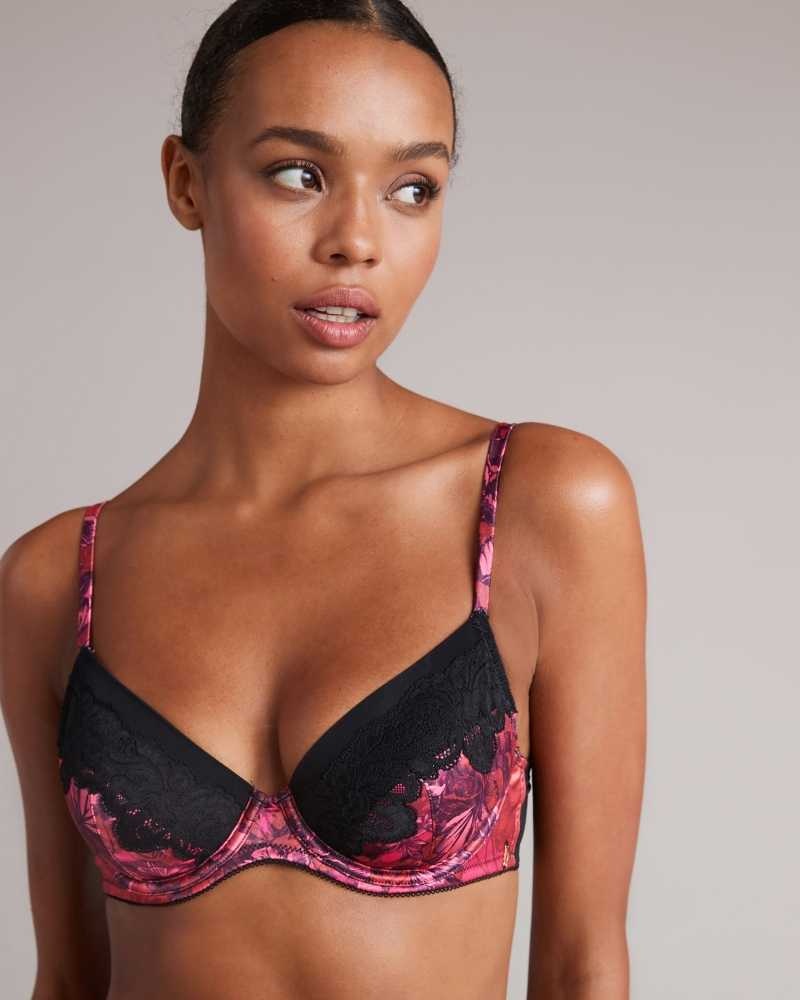 Pink Ted Baker Jaene Floral Unpadded Bra | ZA0000833