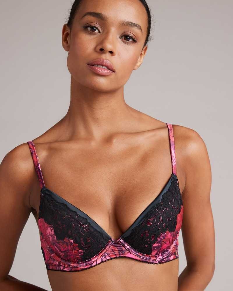 Pink Ted Baker Janene Floral Underwired Bra | ZA0000823