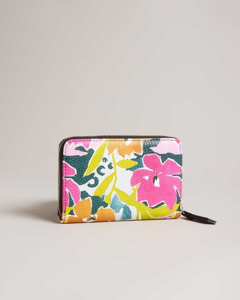 Pink Ted Baker Nasiri Printed Magnolia Medium Zip Purse | ZA0000390