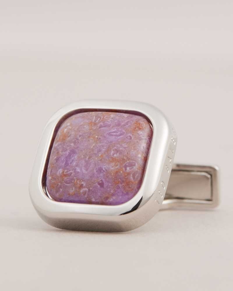 Purple Ted Baker Marbled Marbled Cufflinks | ZA0001810