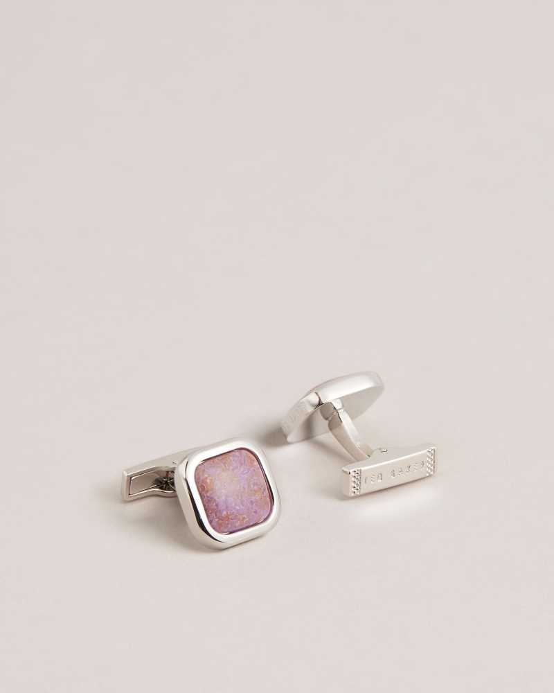 Purple Ted Baker Marbled Marbled Cufflinks | ZA0001810