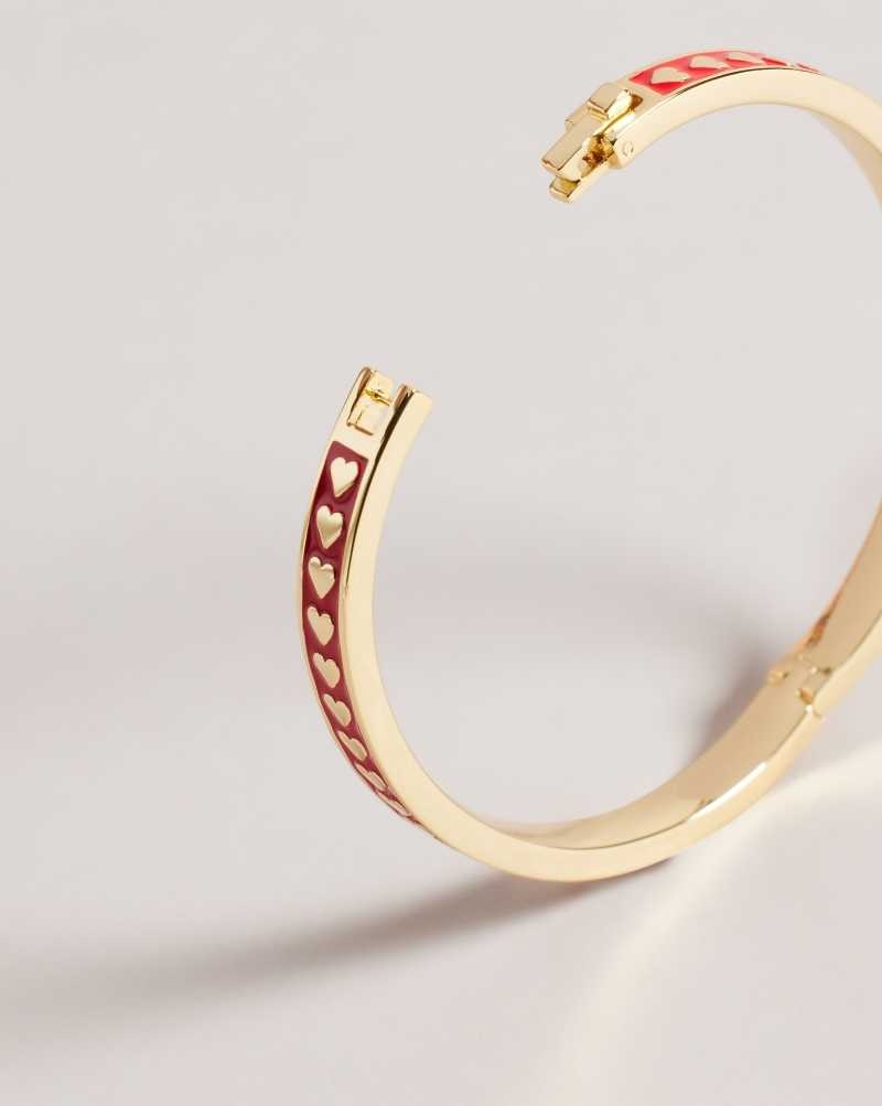 Red Ted Baker Eellie Enamel Heart Bangle | ZA0001874