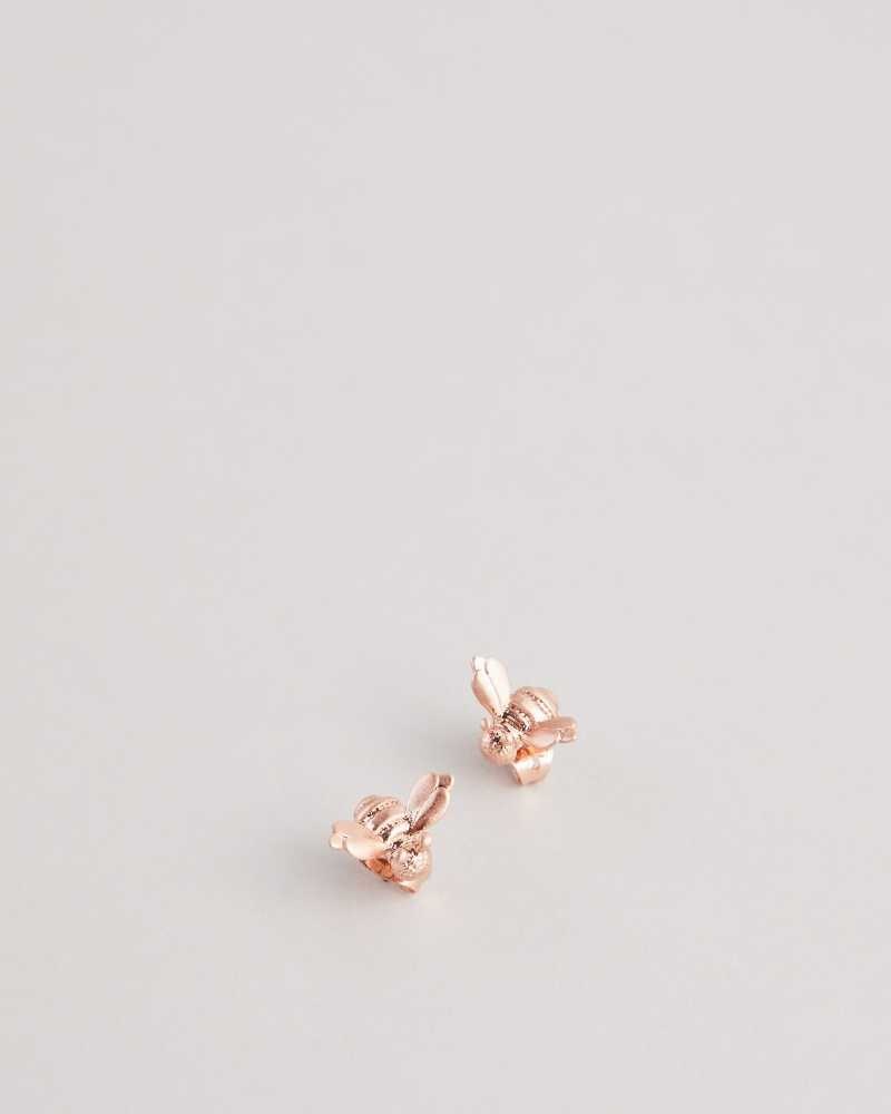 Rose Gold Colour Ted Baker Beelii Bee Earrings | ZA0001936