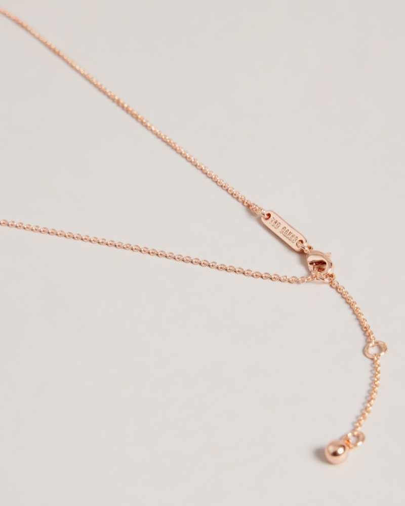 Rose Gold Colour Ted Baker Braddie Blossom Pendant Necklace | ZA0002017