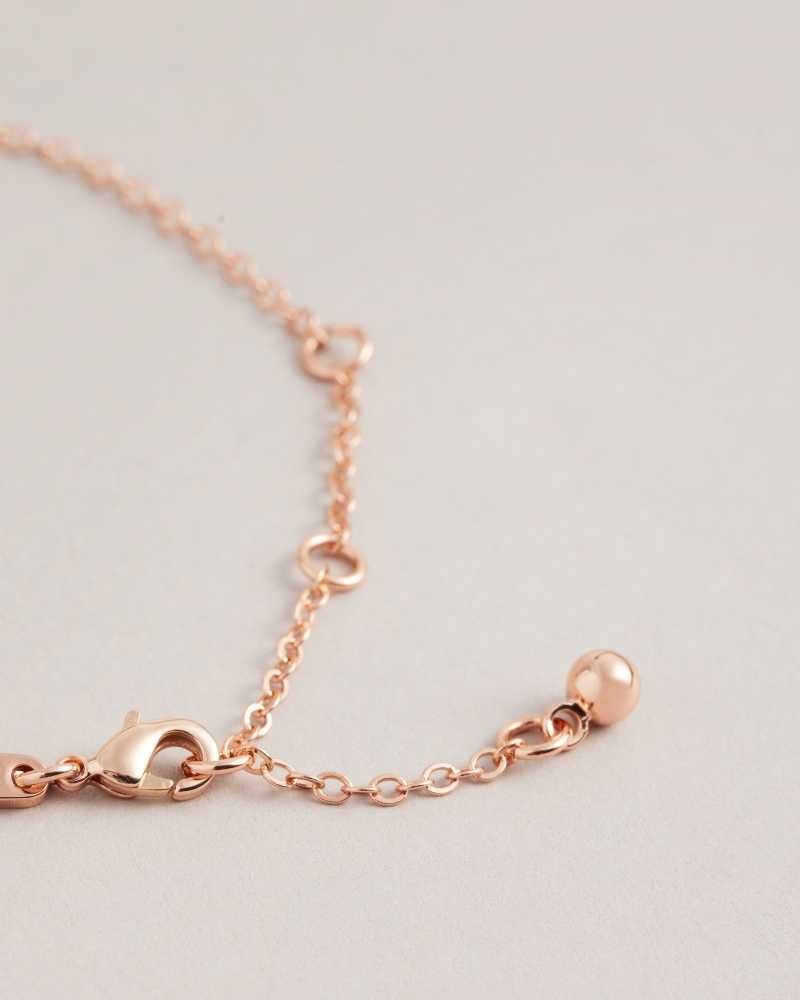 Rose Gold Colour Ted Baker Hansaa Crystal Heart Bracelet | ZA0001902