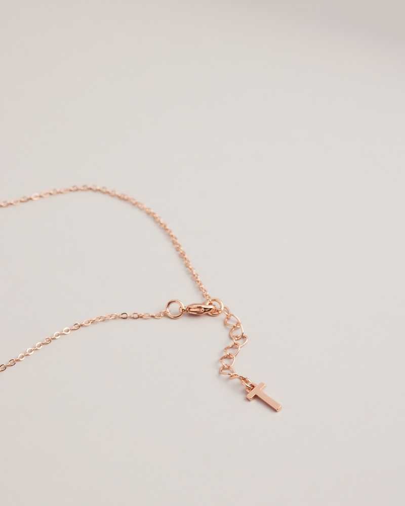 Rose Gold Colour Ted Baker Hara Heart Pendant Necklace | ZA0001995