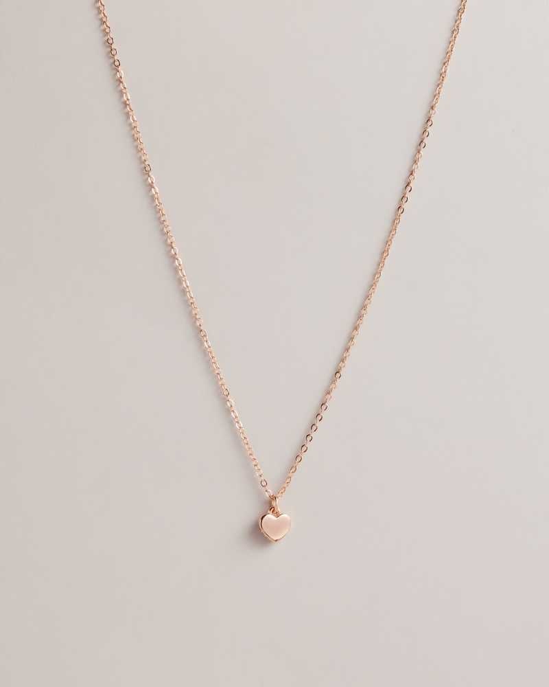 Rose Gold Colour Ted Baker Hara Heart Pendant Necklace | ZA0001995