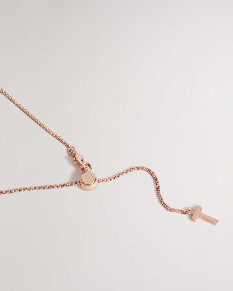 Rose Gold Colour Ted Baker Sininaa Crystal Pendant Necklace | ZA0002009