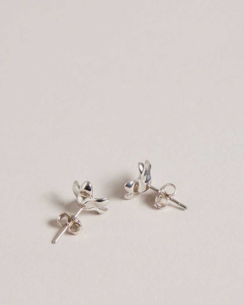 Silver Colour Ted Baker Beaauu Blossom Stud Earrings | ZA0001969