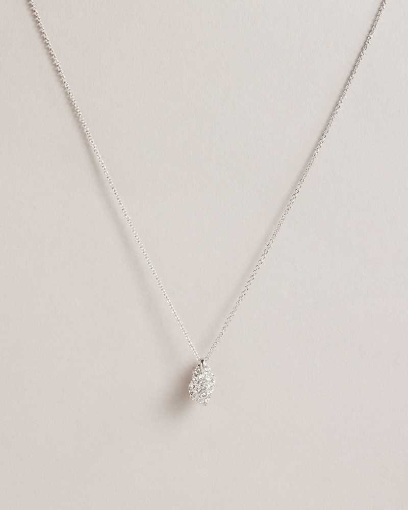 Silver Colour Ted Baker Sorayaa Crystal Shell Pendant Necklace | ZA0002013