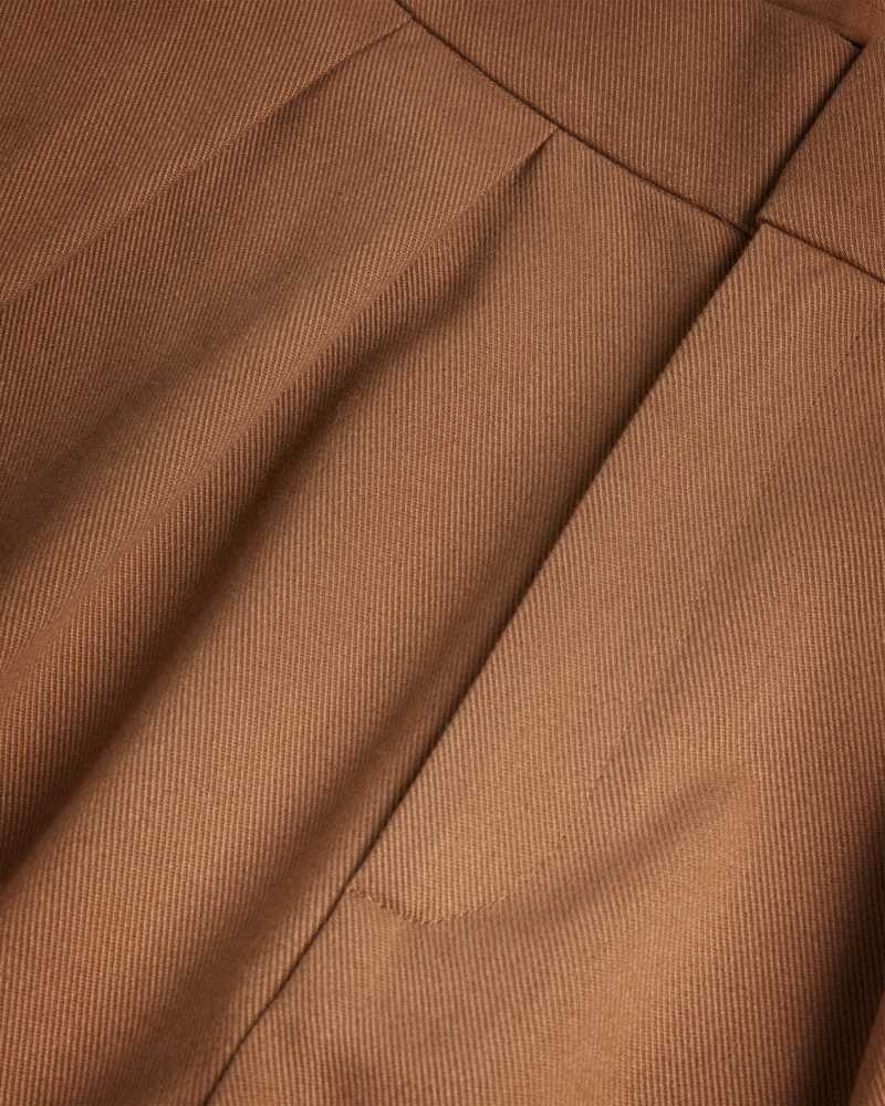 Tan Ted Baker Oaklia Pleated Wide Leg Trousers | ZA0001475