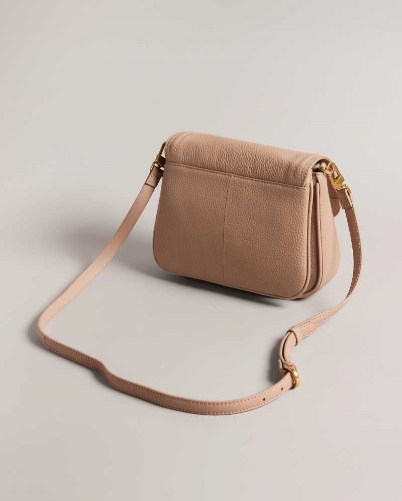 Taupe Ted Baker Nishat Pebble Leather Shoulder Bag | ZA0000291