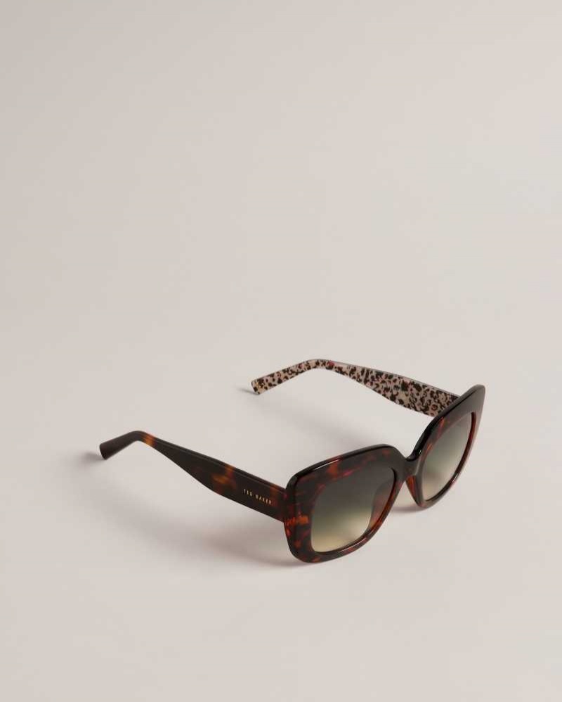 Tortoiseshell Ted Baker Haattie Chunky Cat Eye Frame Sunglasses | ZA0002134