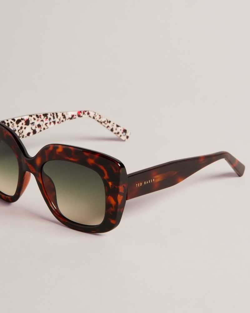 Tortoiseshell Ted Baker Haattie Chunky Cat Eye Frame Sunglasses | ZA0002134