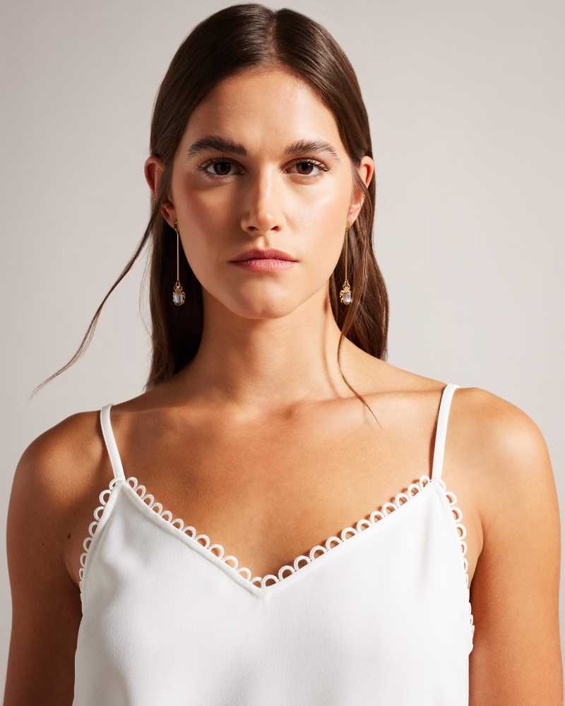 White Ted Baker Andreno Strappy Cami With Looped Trims | ZA0001412