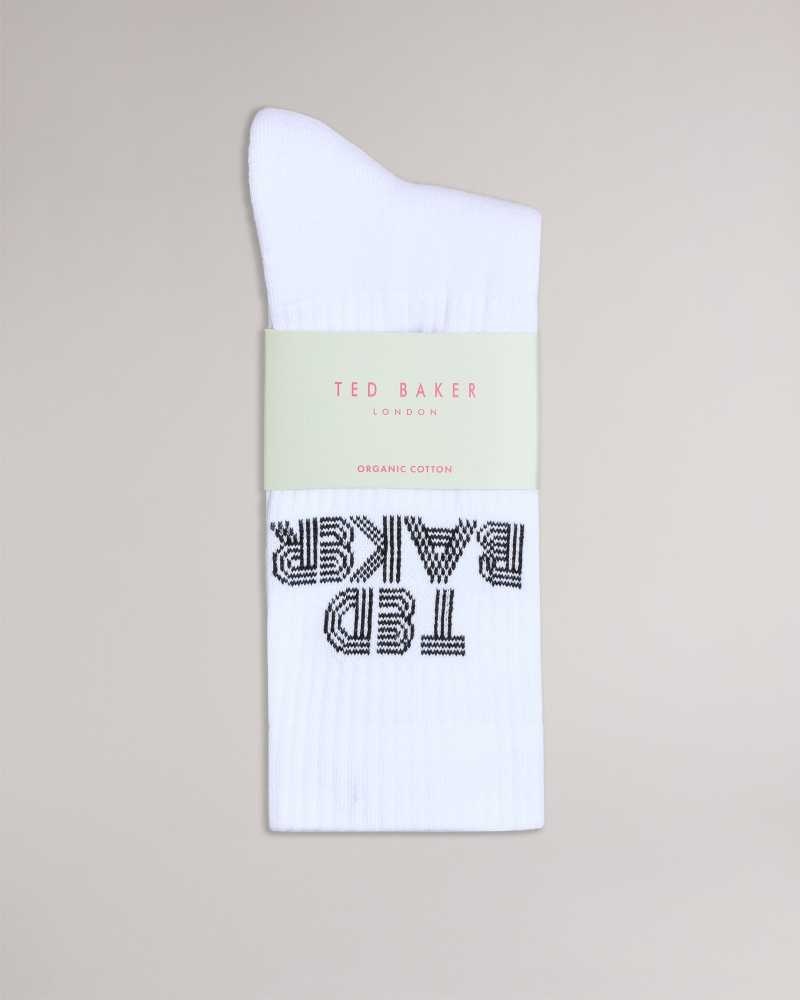 White Ted Baker Bransk Branded Socks | ZA0002061