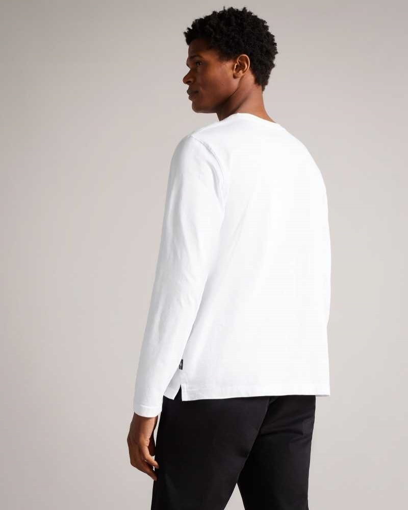 White Ted Baker Canada Long Sleeve T-Shirt | ZA0001244