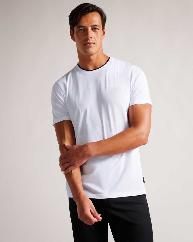 White Ted Baker Helpa Short Sleeve T-Shirt | ZA0001282