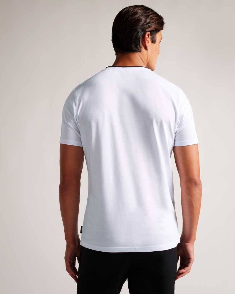 White Ted Baker Helpa Short Sleeve T-Shirt | ZA0001282