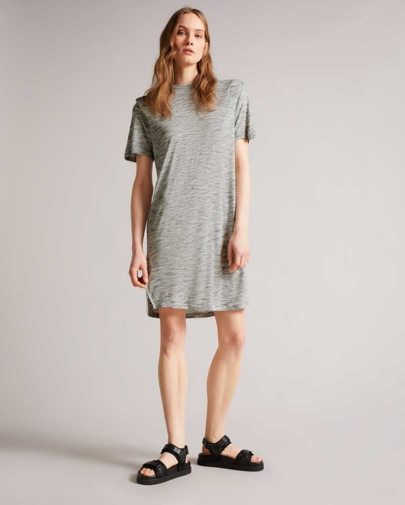 White Ted Baker Julina T Shirt Dress With Shoulder Detail | ZA0000257