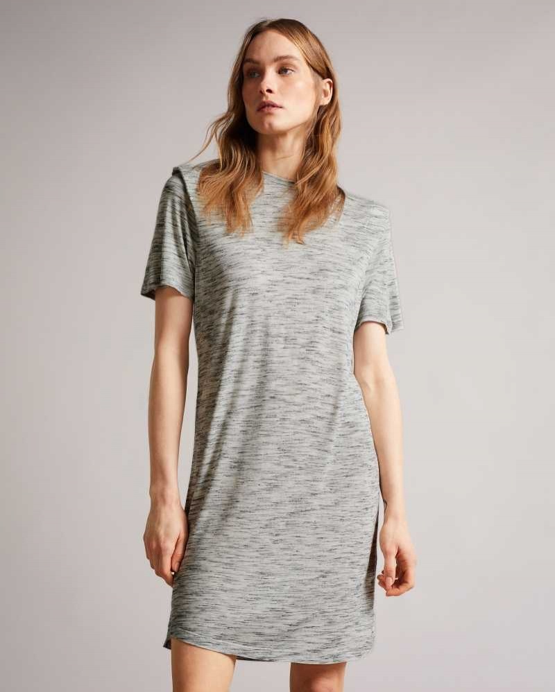 White Ted Baker Julina T Shirt Dress With Shoulder Detail | ZA0000257