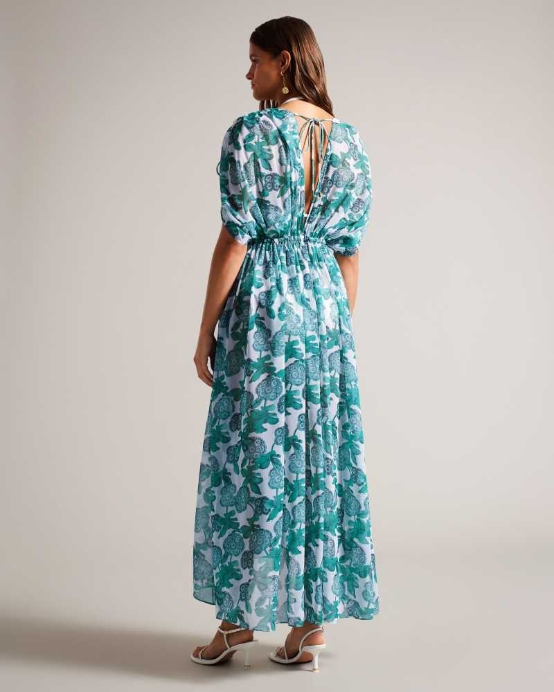 White Ted Baker Luisah Floral Maxi Beach Cover Up | ZA0001178