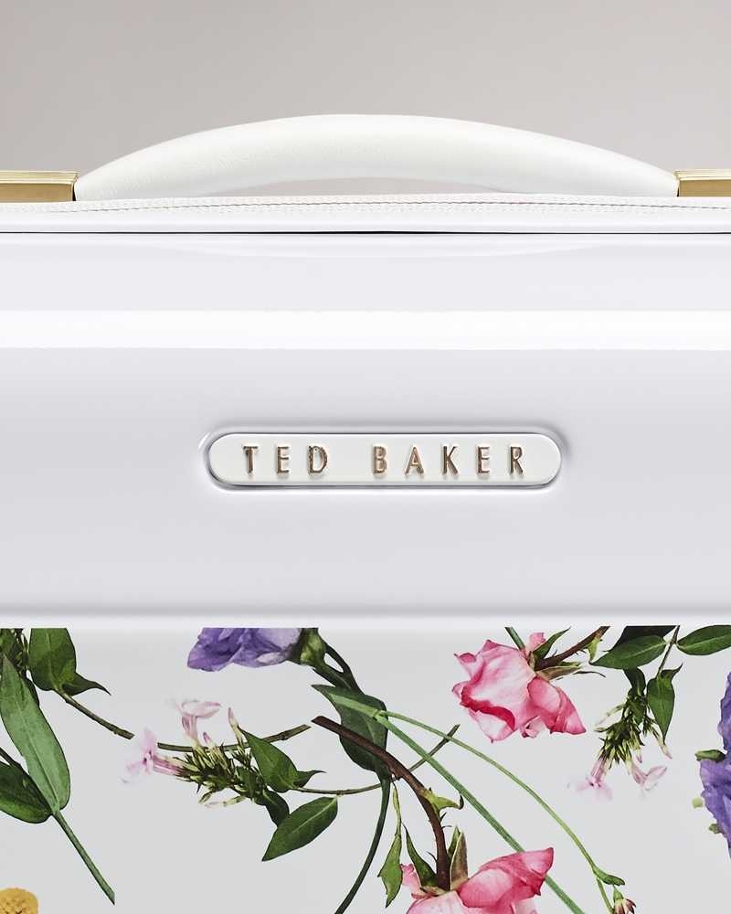 White Ted Baker Raidet Scattered Bouquet Small Trolley Case | ZA0000435