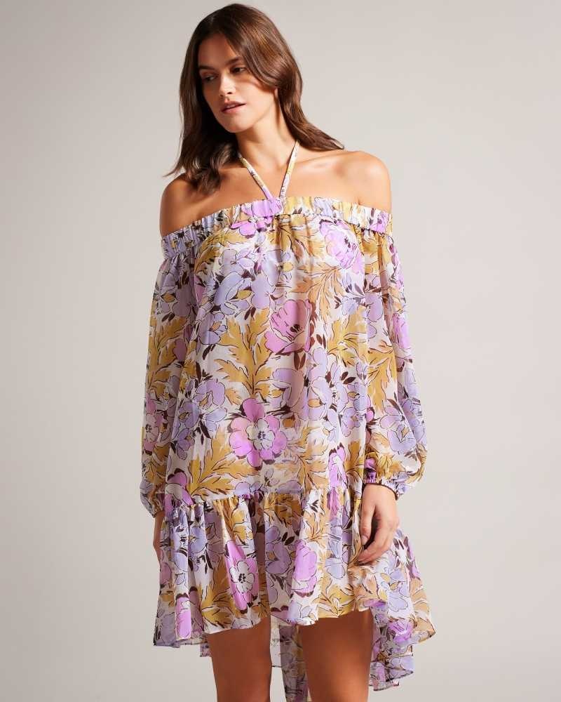 White Ted Baker Siyona Off The Shoulder Cover Up | ZA0001191