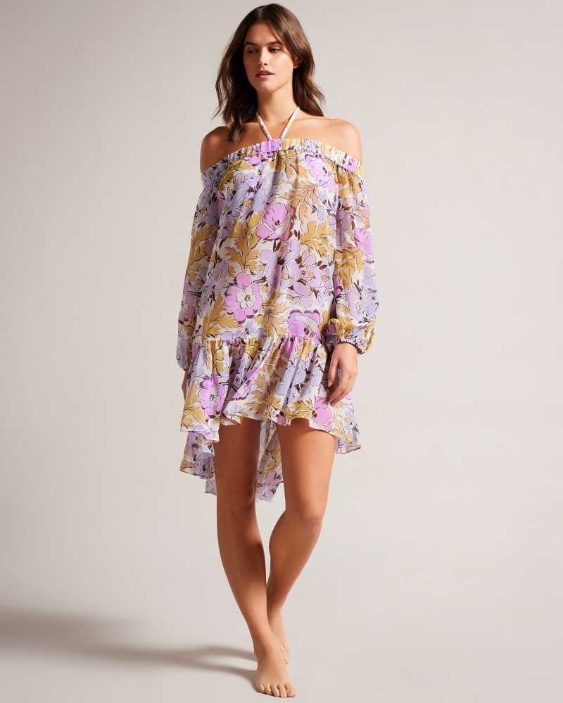 White Ted Baker Siyona Off The Shoulder Cover Up | ZA0001191