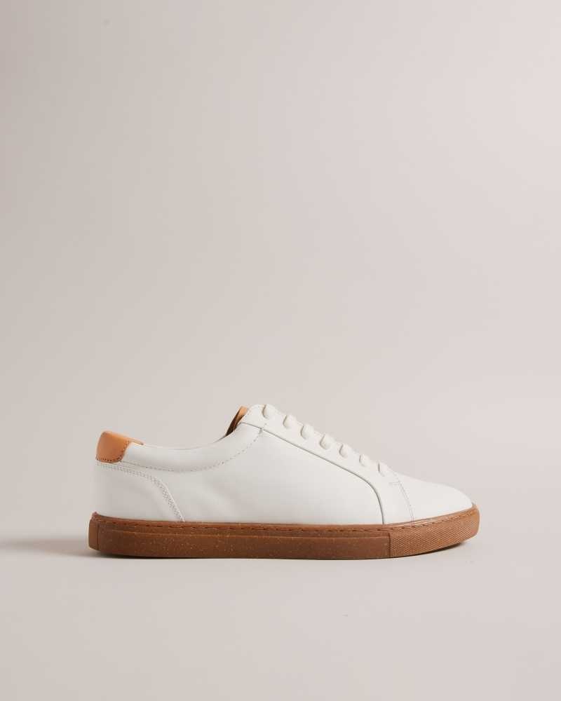 White Ted Baker Udamou Leather Sneakers | ZA0001714