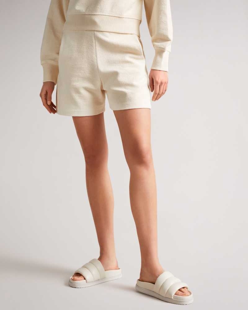 White Ted Baker Unta Toweling Shorts | ZA0001038