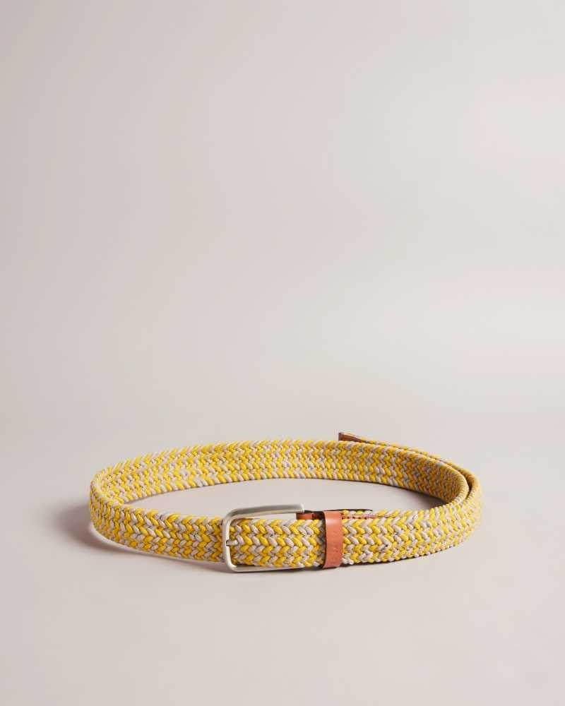 Yellow Ted Baker Callen Woven Elasticated Belt | ZA0001740