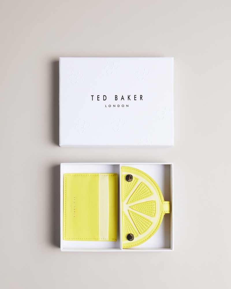 Yellow Ted Baker Lemmonn Lemon Slice Keyring and Card Holder | ZA0000366