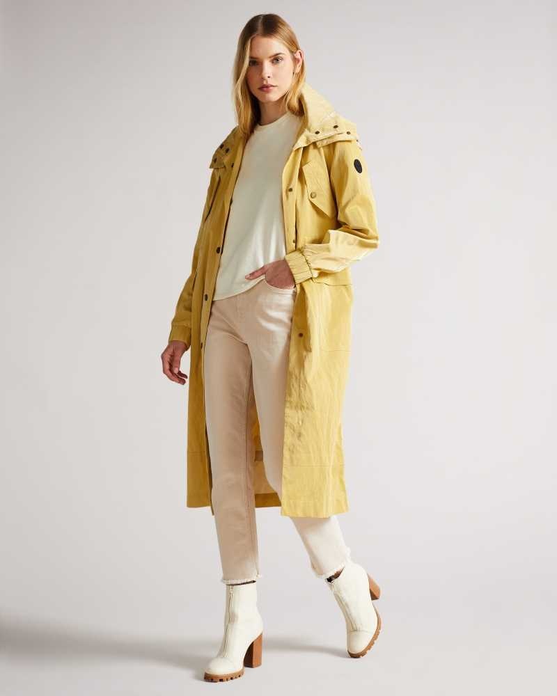 Yellow Ted Baker Renniey Technical Rain Mac | ZA0000594